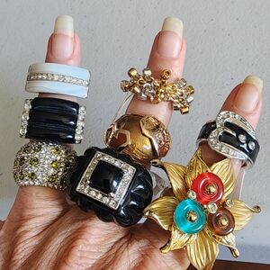 Chic Gold Silver Tone Women's Ring Collection Camille Lucie Sz 6 7 8 8.5 Lot